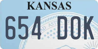 KS license plate 654DOK