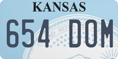 KS license plate 654DOM