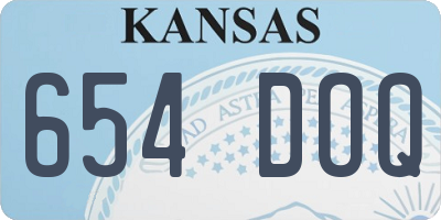 KS license plate 654DOQ