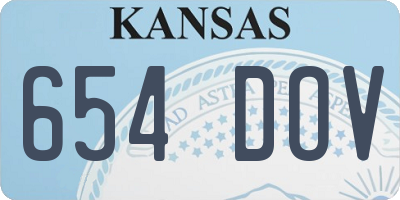KS license plate 654DOV