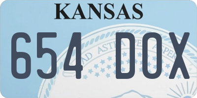 KS license plate 654DOX