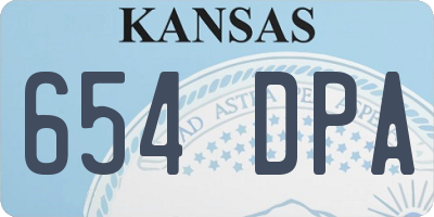 KS license plate 654DPA
