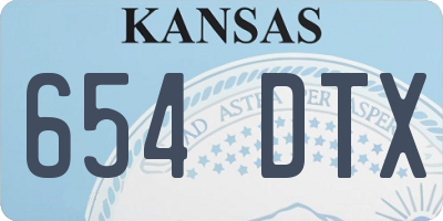 KS license plate 654DTX