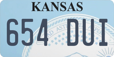 KS license plate 654DUI