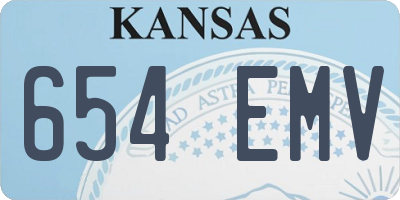 KS license plate 654EMV