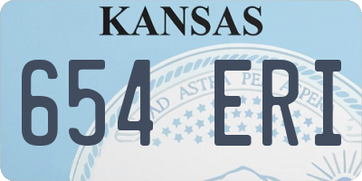 KS license plate 654ERI