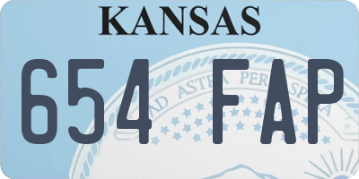KS license plate 654FAP