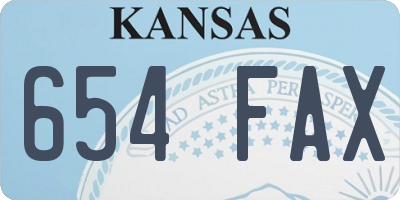 KS license plate 654FAX
