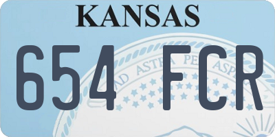 KS license plate 654FCR