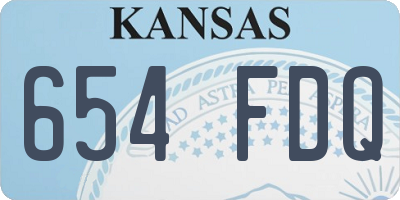 KS license plate 654FDQ