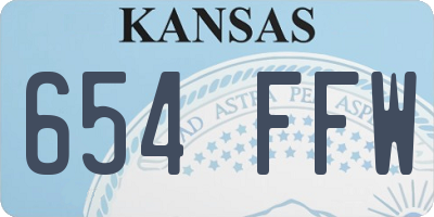 KS license plate 654FFW