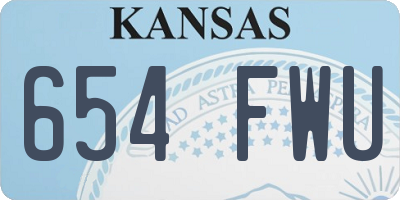 KS license plate 654FWU