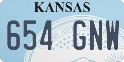 KS license plate 654GNW