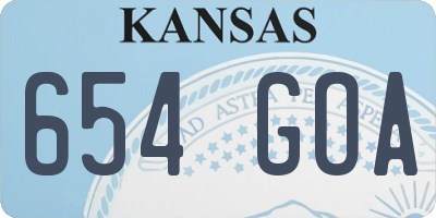 KS license plate 654GOA