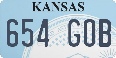 KS license plate 654GOB