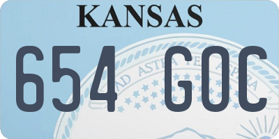 KS license plate 654GOC