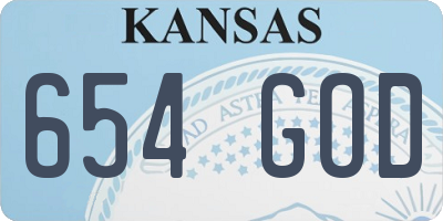 KS license plate 654GOD