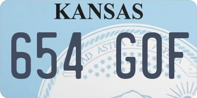 KS license plate 654GOF