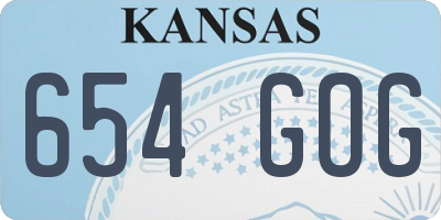 KS license plate 654GOG