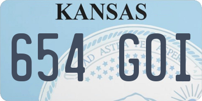 KS license plate 654GOI