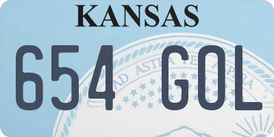 KS license plate 654GOL