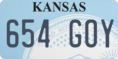KS license plate 654GOY