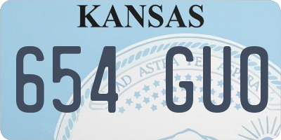KS license plate 654GUO