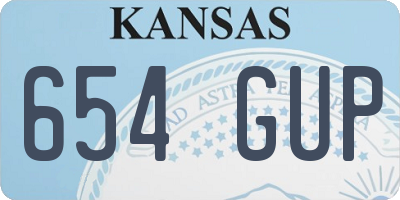 KS license plate 654GUP