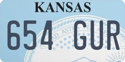 KS license plate 654GUR