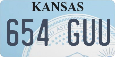 KS license plate 654GUU