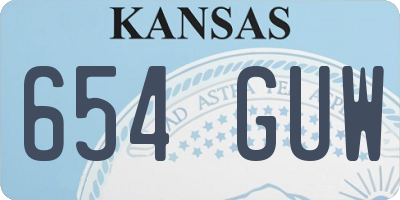 KS license plate 654GUW