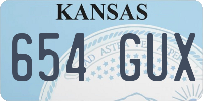 KS license plate 654GUX