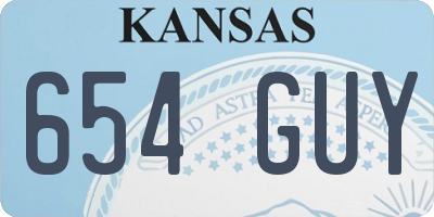 KS license plate 654GUY
