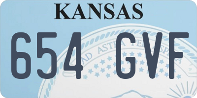 KS license plate 654GVF