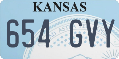 KS license plate 654GVY