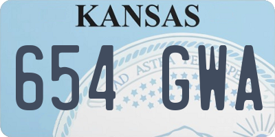 KS license plate 654GWA