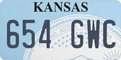 KS license plate 654GWC