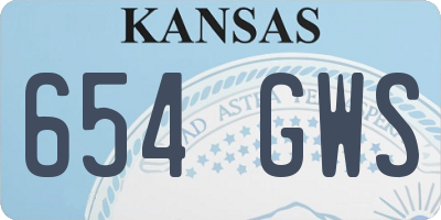 KS license plate 654GWS