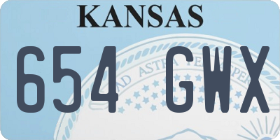KS license plate 654GWX