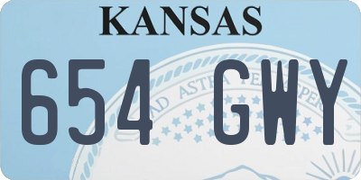 KS license plate 654GWY