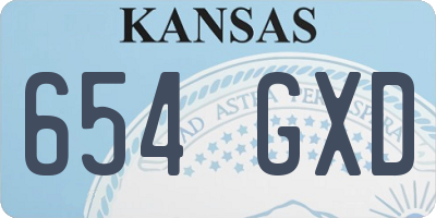 KS license plate 654GXD