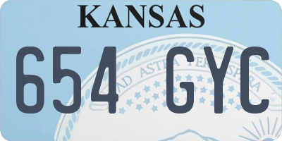 KS license plate 654GYC
