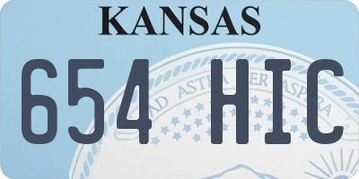 KS license plate 654HIC
