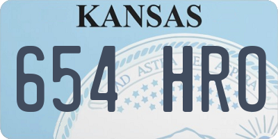 KS license plate 654HRO