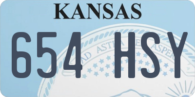 KS license plate 654HSY