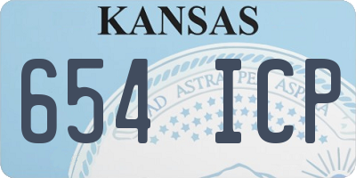 KS license plate 654ICP