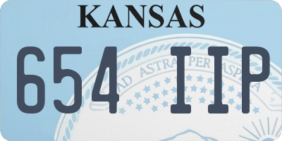KS license plate 654IIP