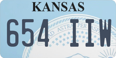 KS license plate 654IIW