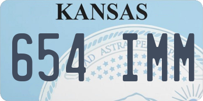 KS license plate 654IMM