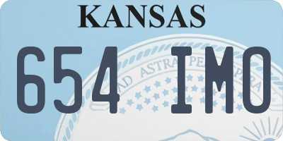 KS license plate 654IMO